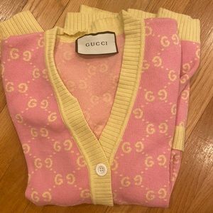 Designer inspired logo cardigan